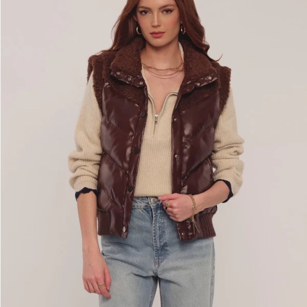 Brown Quilted Vest for Women